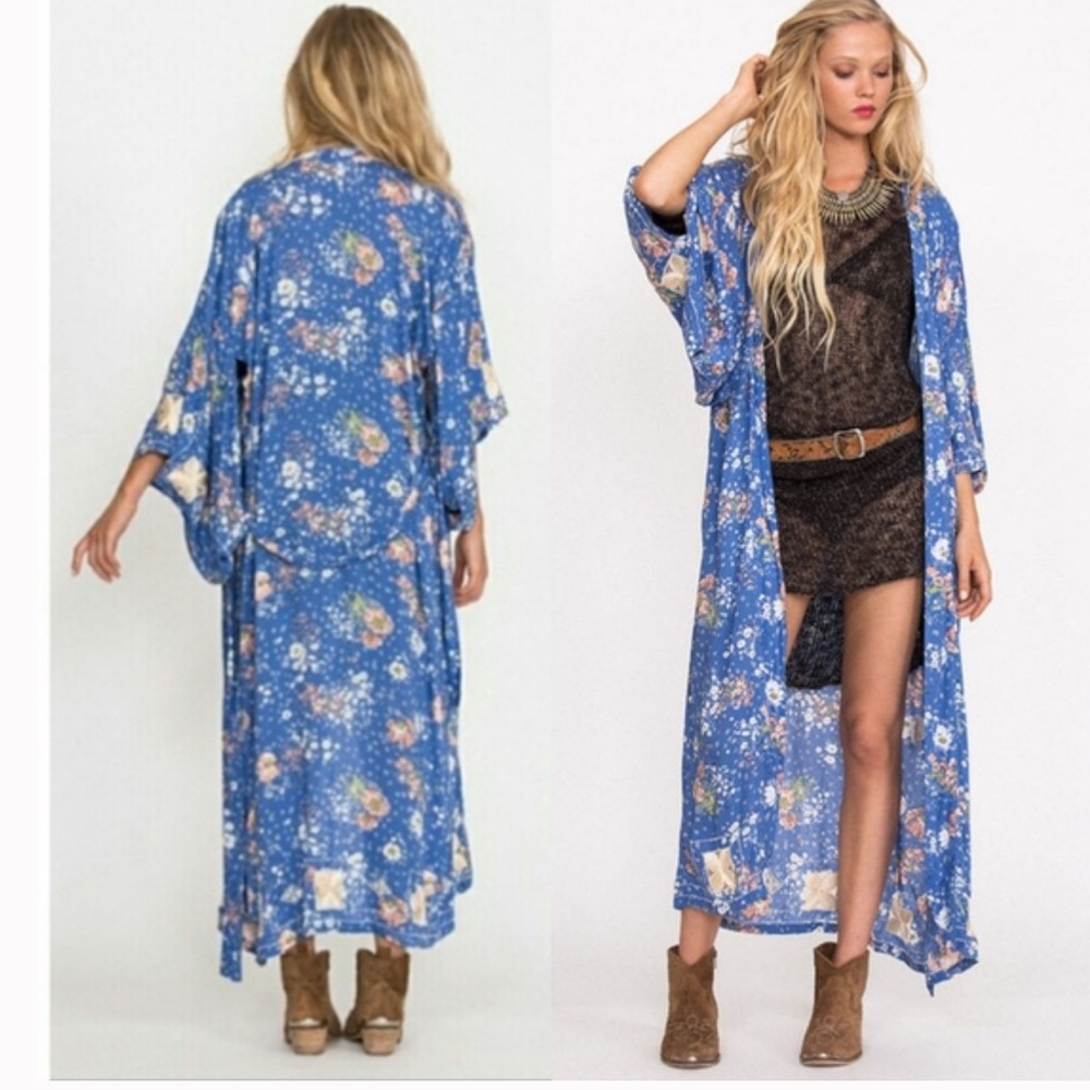 Spell Sundancer maxi kimono -blue